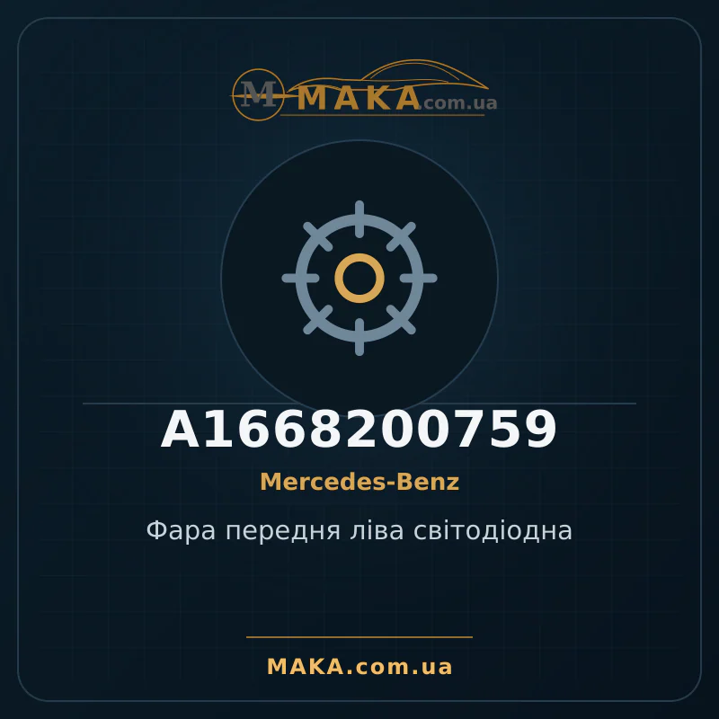 Фара передня ліва світодіодна A1668200759