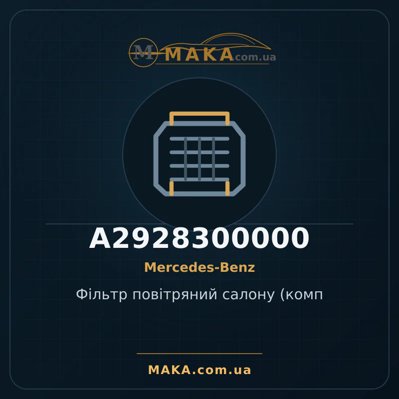 Фільтр повітряний салону (комп A2928300000