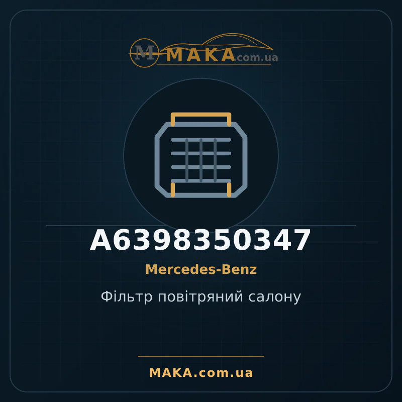 Фільтр повітряний салону A6398350347
